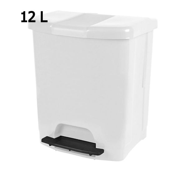 CUBO BASURA PEDAL PQ 12L BLANCO