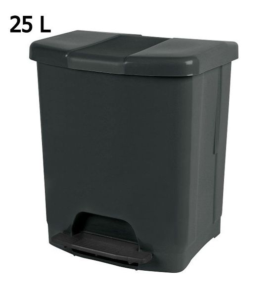 CUBO BASURA C/PEDAL 25L GRIS ANTRACITA