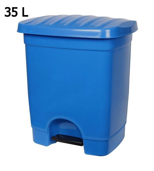 CUBO BASURA C/PEDAL 35L.AZUL