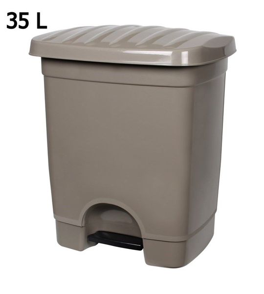 CUBO BASURA C/PEDAL 35L GRIS CLARO