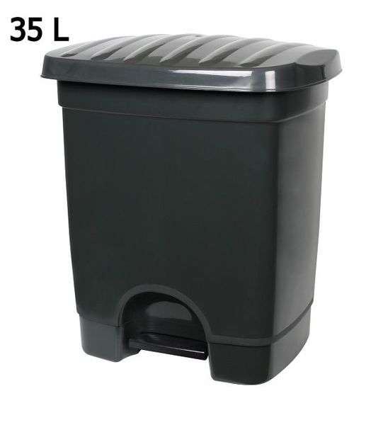 CUBO BASURA C/PEDAL 35L GRIS ANTRACITA