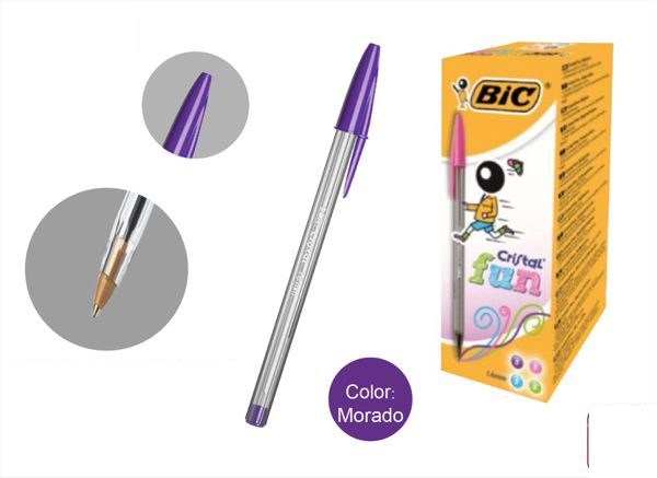 BOLIGRAFO BIC CRISTAL FUN LILA