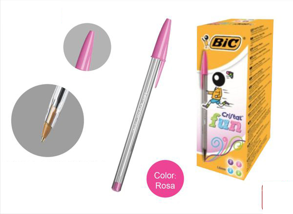 BOLIGRAFO BIC CRISTAL FUN ROSA