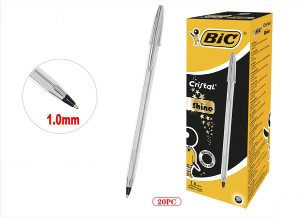 BOLIGRAFOS BIC CRISTAL CELEB SILV BCL B 20UD