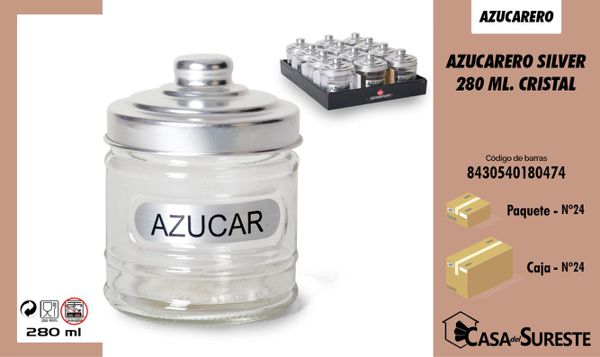 AZUCARERO SILVER 280 ML. CRISTAL