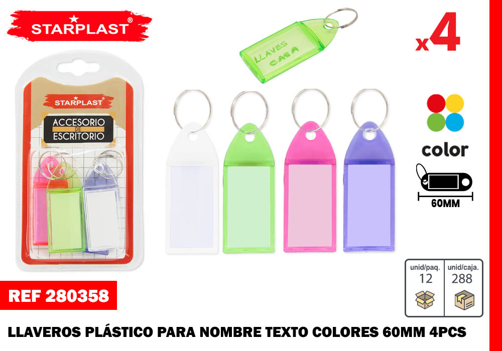 LLAVERO PLASTICO 4PCS