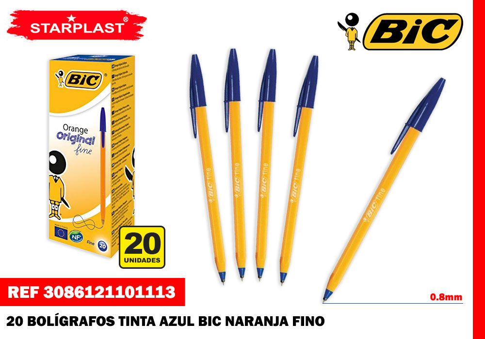 EU-101113 BOLI TINTA AZUL BIC NARANJA FINO