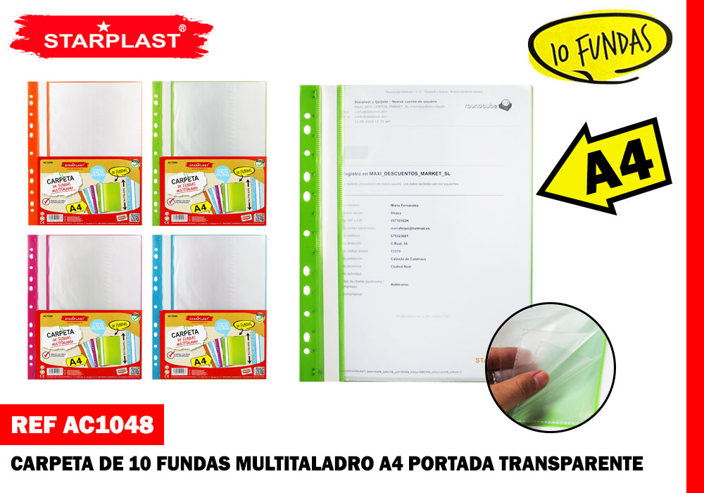 CARPETA CON 10 FUNDAS