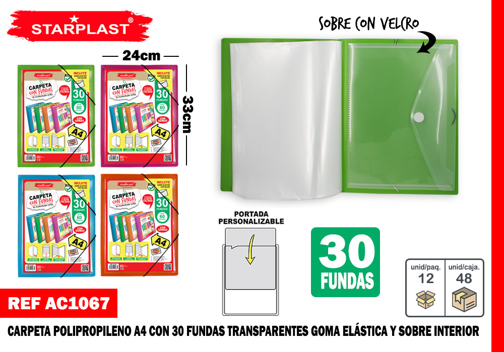 CARPETA CON 30 FUNDAS