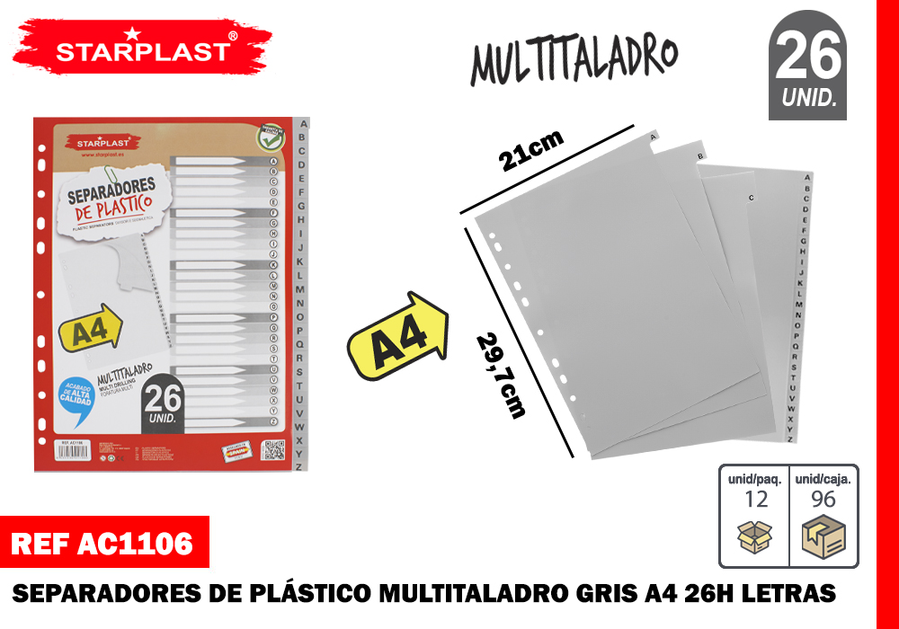 SEPARADOR PLASTICO A4 26H