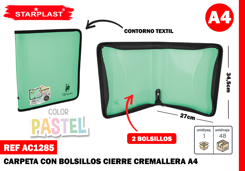 CARPETA CON CREMALLERA A4