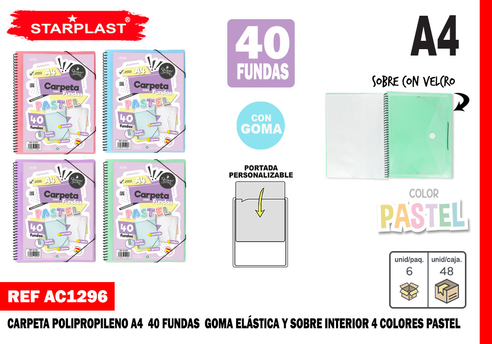 CARPETA CON 40FUNDAS A4