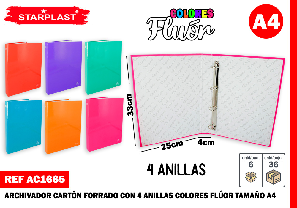 EU-CARPETA C/4 ANILLAS FLUOR