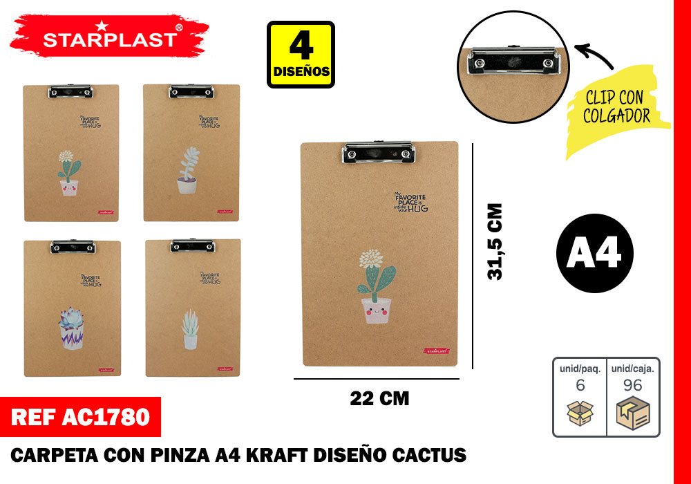 CARPETA CON PINZA A4 KRAFT