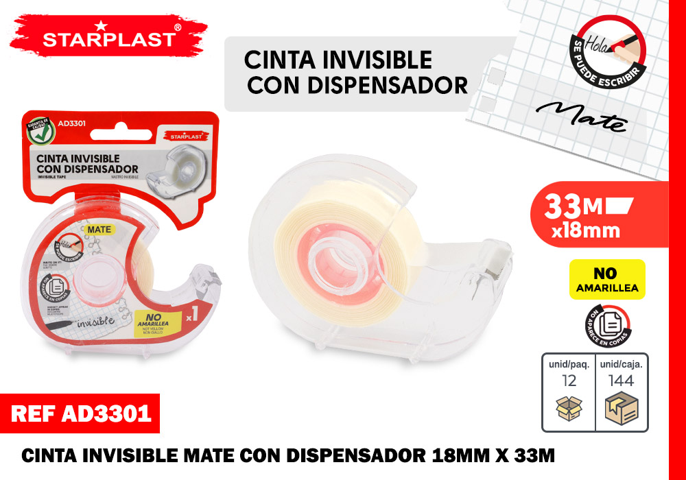 CINTA MATE 1.8CM*25M C/DISPENSADOR