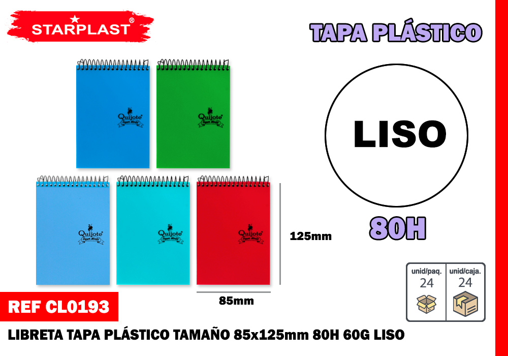 EU-LIBRETA T/P N12 85*125MM 80H 60G LISO