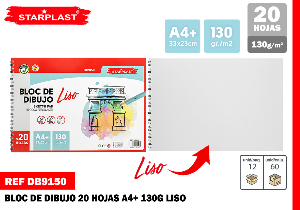 EU-BLOCK DIBUJO A4 130G 20H LISA