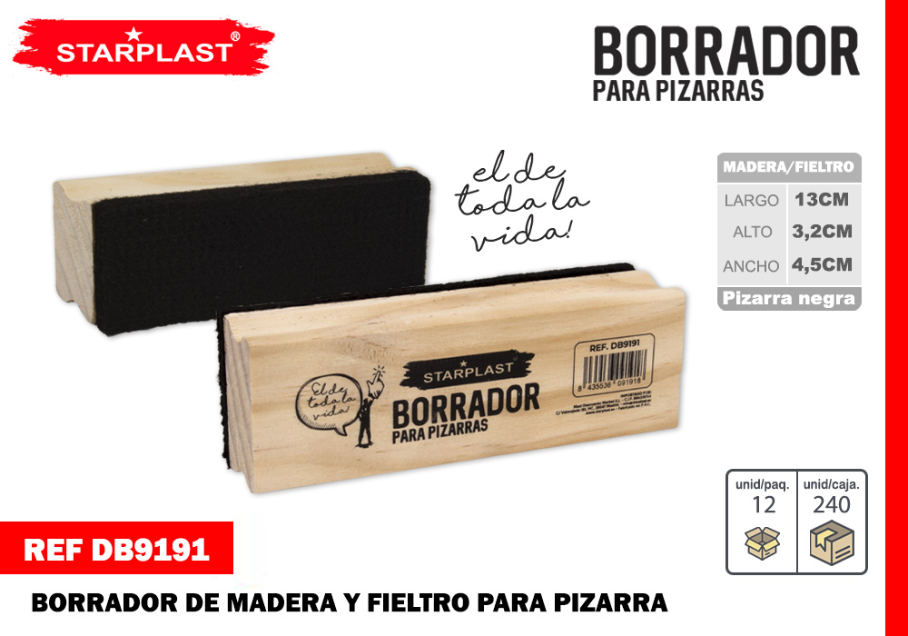 BORRADOR MADERAYFIELTRO PIZARRA