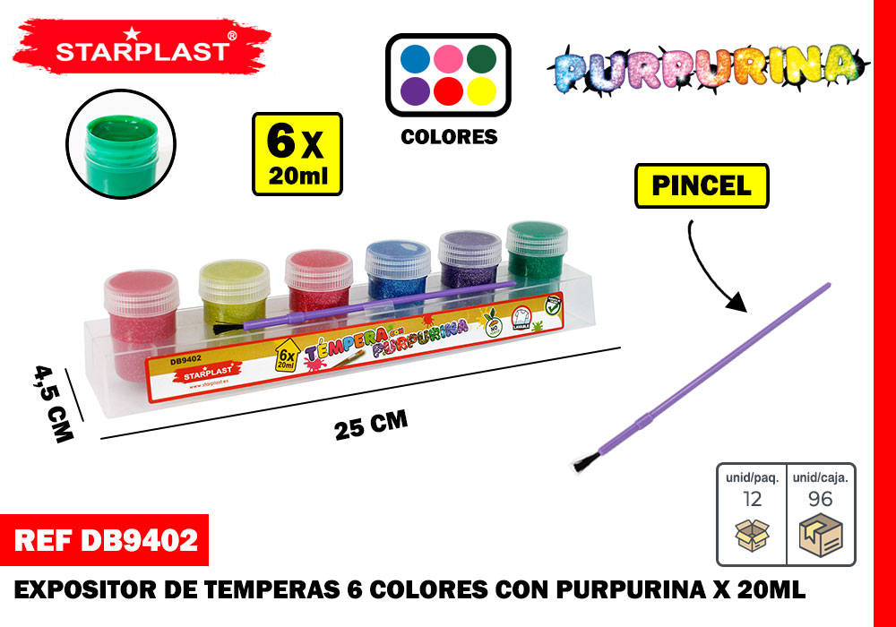 TEMPERA PURPURINA 20G*6