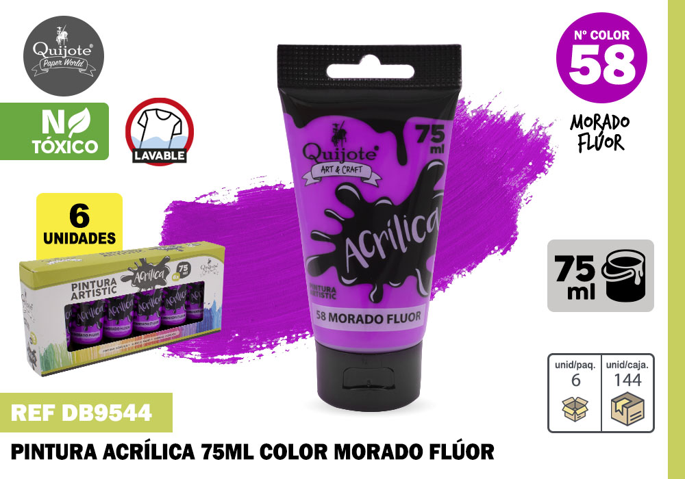 PINTURA ACRILICA 75ML MORADO FLUOR