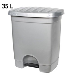 [8413846950521] CUBO BASURA C/PEDAL 35L.GRIS PLATA