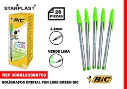 BOLIGRAFOS BIC CRISTAL FUN LIMA 1.6