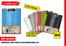 CARPETA PP CLIP A4