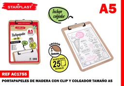 PORTAPAPEL CON CLIP A5