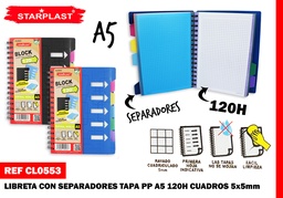 CUADERNO T/P A5 120H C5*5 C/SEPARADOR