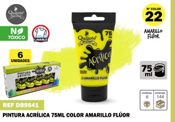 PINTURA ACRILICA 75ML AMARILLO FLUOR