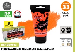 PINTURA ACRILICA 75ML NARANJA FLUOR