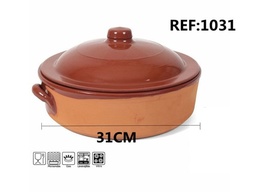 [CERAMICA-1031] CAZUELA BARRO CON TAPA 31CM